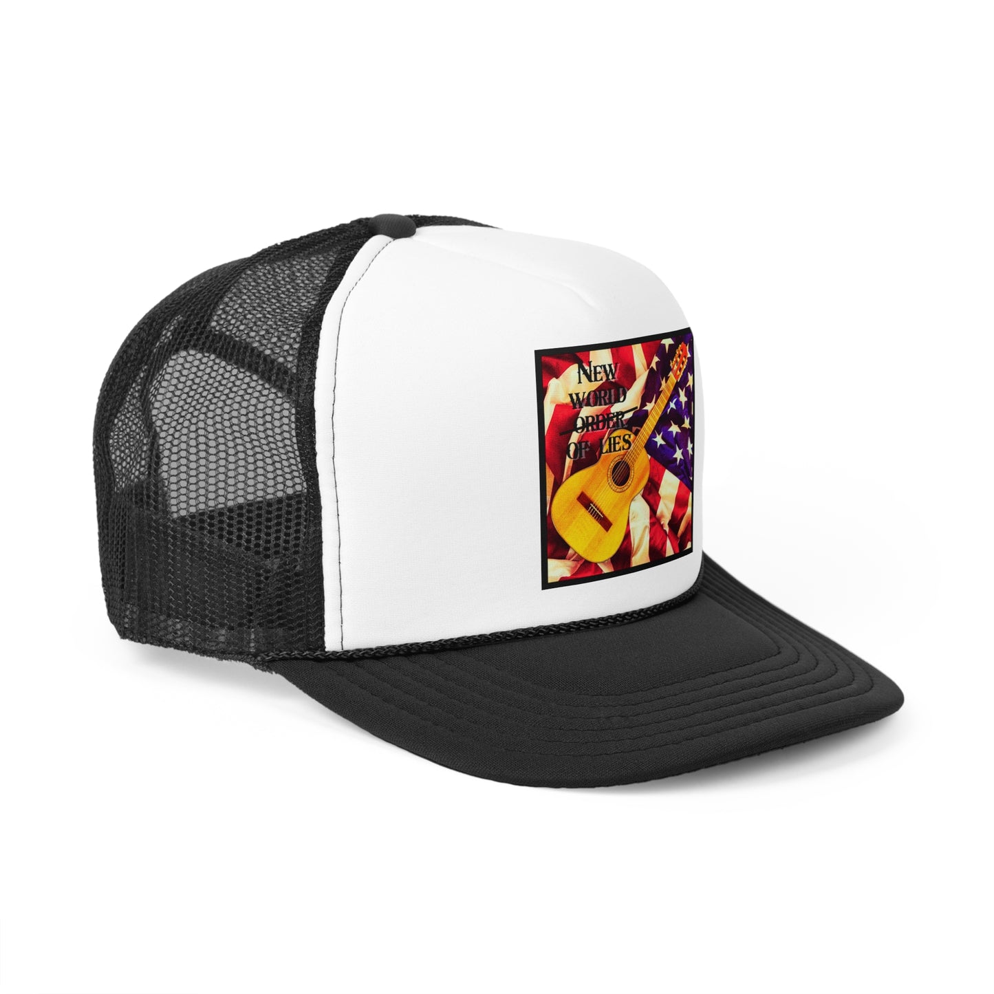 New World Of Lies Trucker Cap, Custom Cap, Gift for Him, Hat for Couples, Adjustable Snapback, Outdoor or Casual Wear